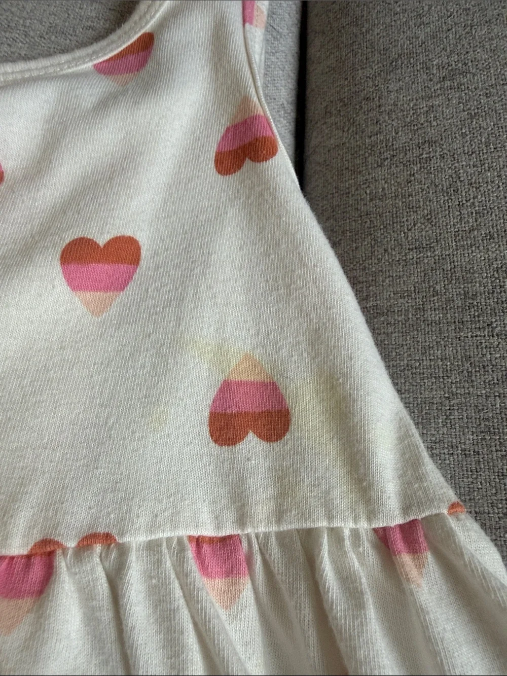 Pink Heart Print & Peach Stripe Sleeveless Cotton Dress Set - Cat & Jack 2T